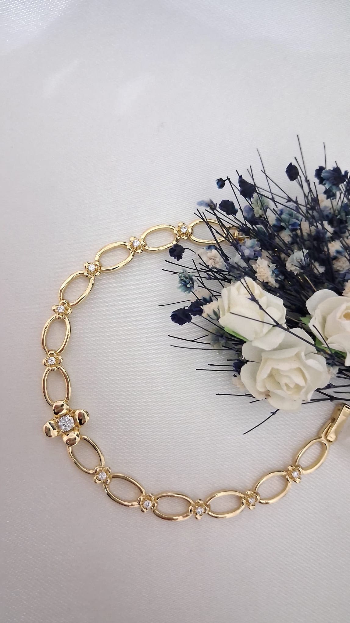 XUPING Bileklik - Oval Zincir ve Çiçek Figürlü